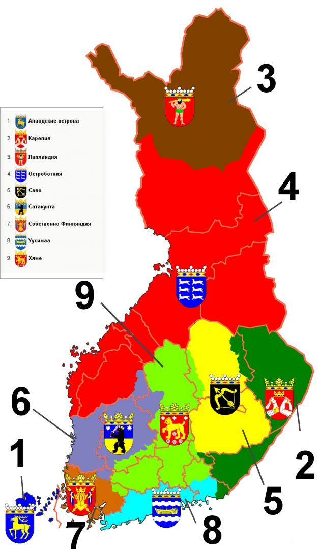 Административная карта финляндии