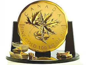 В Вильнюсе можно будет увидеть крупнейшую в мире золотую монету весом в сто килограммов.