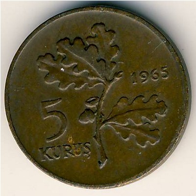 Турция, 5 куруш (1958–1968 г.)