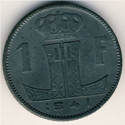 Belgium, 1 franc, 1941–1947