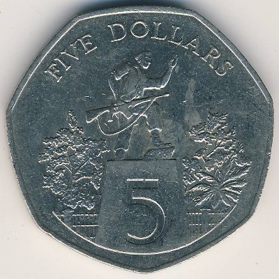 Либерия, 5 долларов (1982–1985 г.)