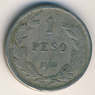 Colombia, 1 peso, 1907–1916