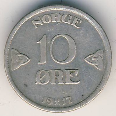 Norway, 10 ore, 1909–1919
