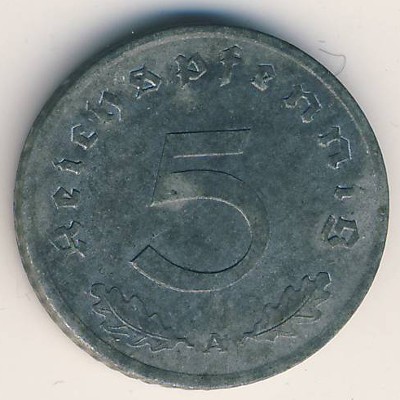 Nazi Germany, 5 reichspfennig, 1947–1948