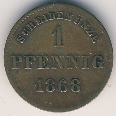 Saxe-Meiningen, 1 pfennig, 1867–1868