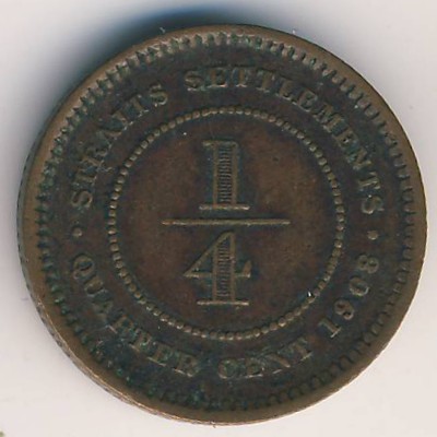 Straits Settlements, 1/4 cent, 1904–1908