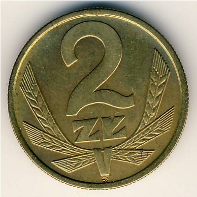 Poland, 2 zlote, 1975–1985