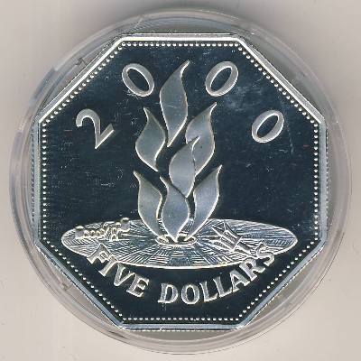 Barbados, 5 dollars, 1999