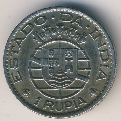 Portuguese India, 1 rupia, 1952