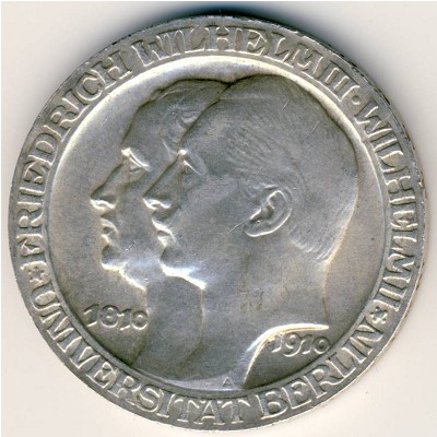 Пруссия, 3 марки (1910 г.)