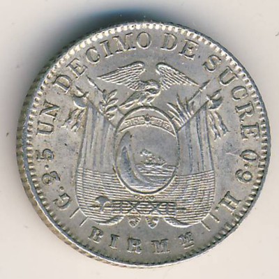 Ecuador, 1/10 sucre, 1915