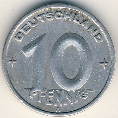 German Democratic Republic, 10 pfennig, 1948–1950