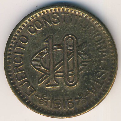 Chihuahua, 10 centavos, 1915