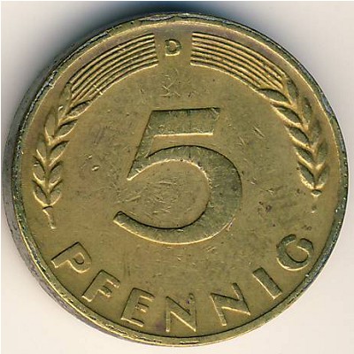 West Germany, 5 pfennig, 1949