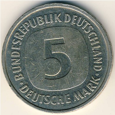 ФРГ, 5 марок (1975–2001 г.)