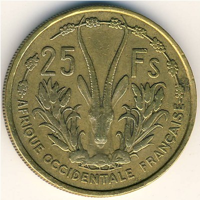 Французская Западная Африка, 25 франков (1956 г.)
