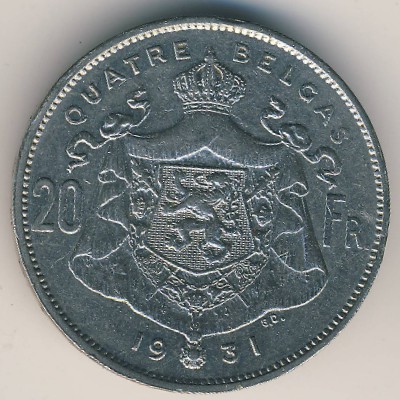 Бельгия, 20 франков (1931–1932 г.)
