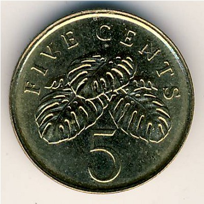 Singapore, 5 cents, 1992–2013