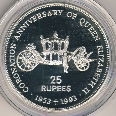 Seychelles, 25 rupees, 1993