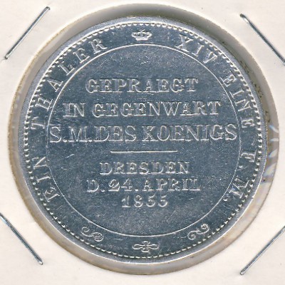 Saxony, 1 thaler, 1855