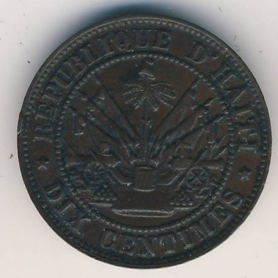 Haiti, 10 centimes, 1863