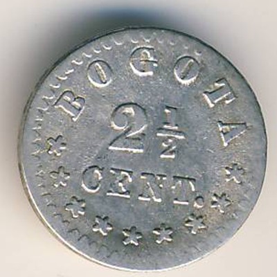 Colombia, 2 1/2 centavos, 1872–1881