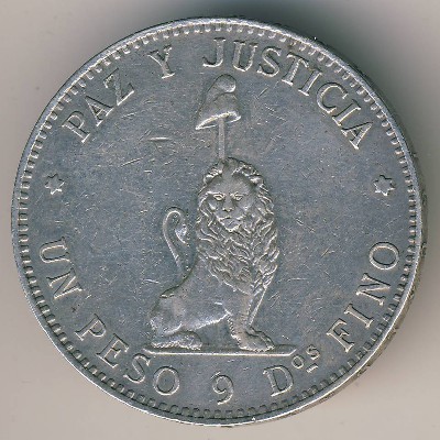 Paraguay, 1 peso, 1889