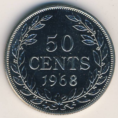 Liberia, 50 cents, 1968–1975