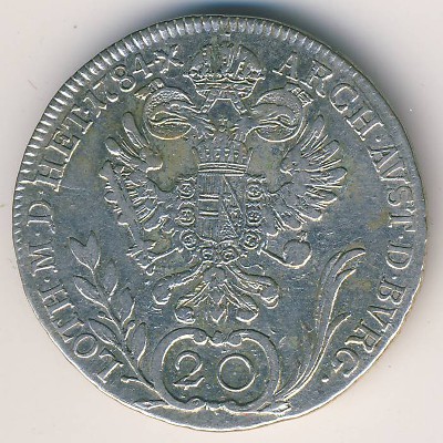 Austria, 20 kreuzer, 1781–1790