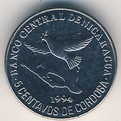 Nicaragua, 5 centavos, 1994