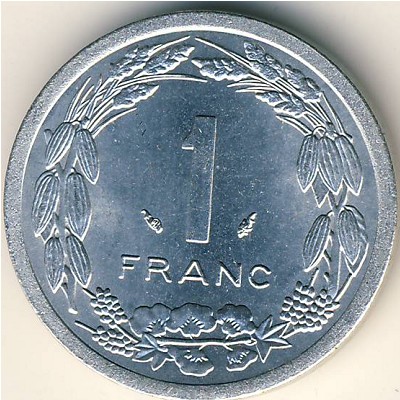 Central African Republic, 1 franc, 1974–2003
