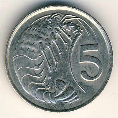 Каймановы острова, 5 центов (1987–1990 г.)