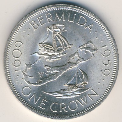 Bermuda Islands, 1 crown, 1959