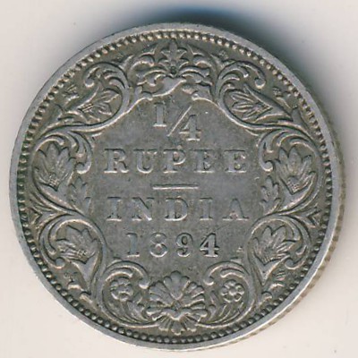 British West Indies, 1/4 rupee, 1877–1901