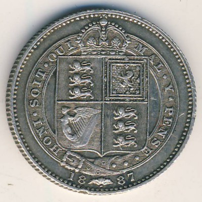 Великобритания, 1 шиллинг (1887–1889 г.)