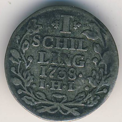 Гамбург, 1 шиллинг (1725–1768 г.)