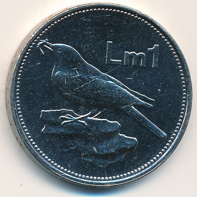 Malta, 1 lira, 1991–2007
