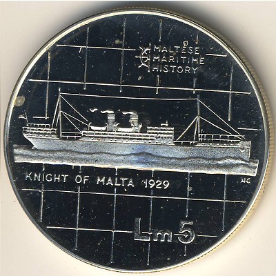 Мальта, 5 лир (1986 г.)