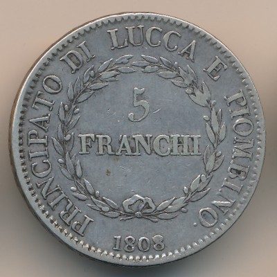Lucca, 5 franchi, 1805–1808
