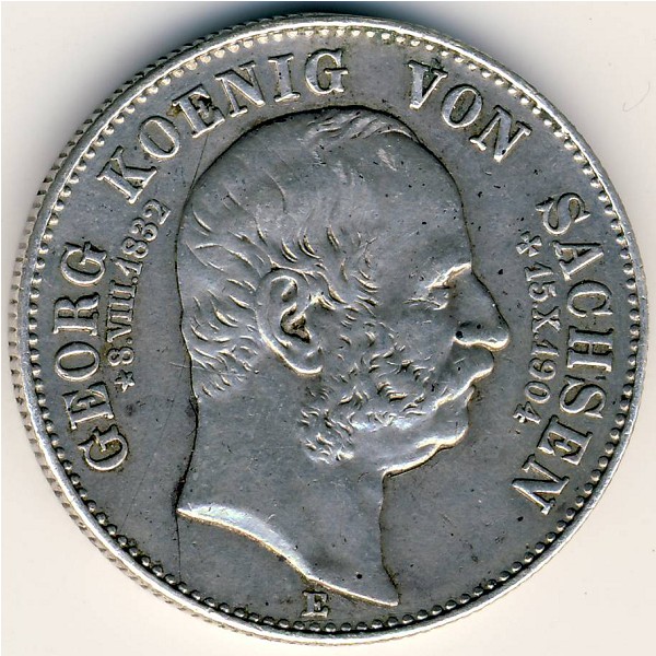 Саксония, 2 марки (1904 г.)