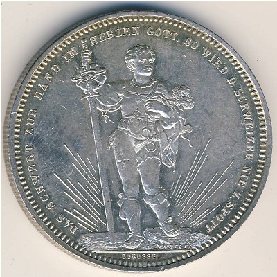 Switzerland., 5 francs, 1879