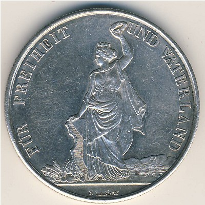 Switzerland., 5 francs, 1872