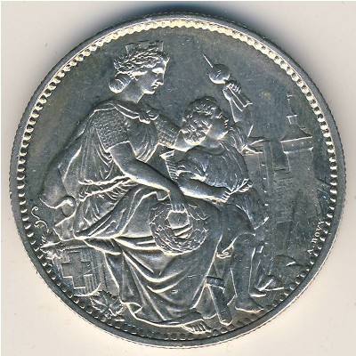 Швейцария., 5 франков (1865 г.)