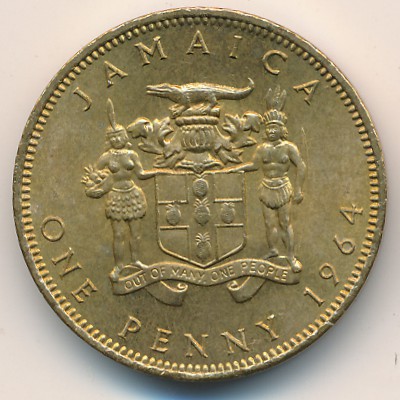 Jamaica, 1 penny, 1964–1967