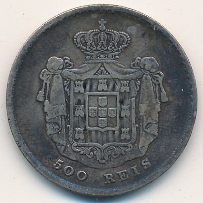Portugal, 500 reis, 1855–1856