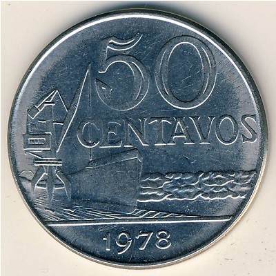 Brazil, 50 centavos, 1975–1979