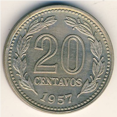 Argentina, 20 centavos, 1957–1961