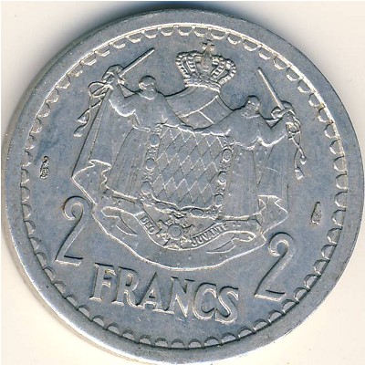 Monaco, 2 francs, 1943