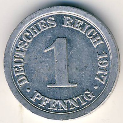 Germany, 1 pfennig, 1916–1918