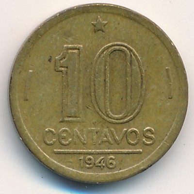 Brazil, 10 centavos, 1944–1947